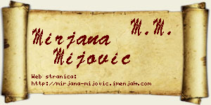 Mirjana Mijović vizit kartica